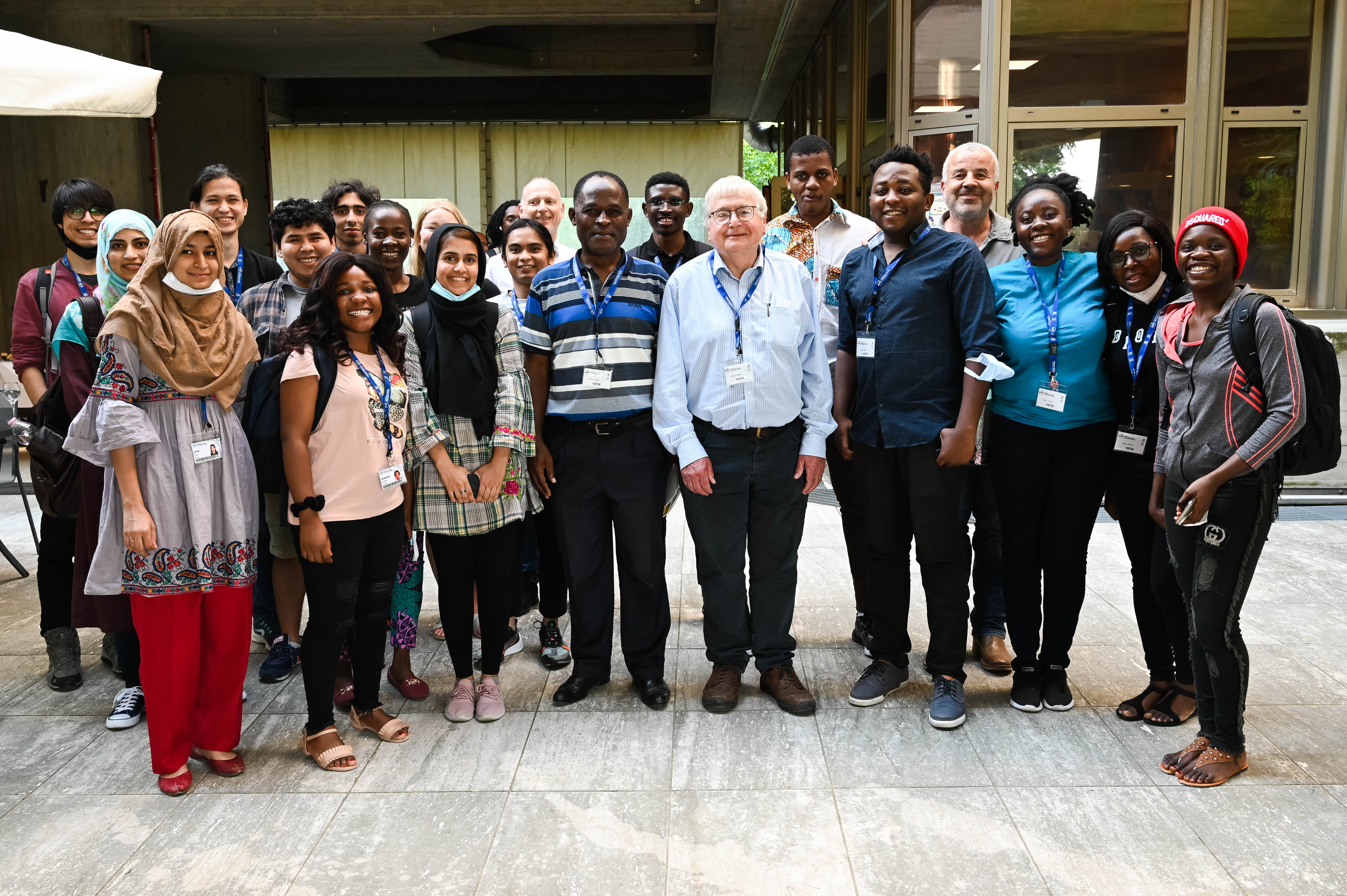 Richard Catlow and a group of ICTP's diploma students