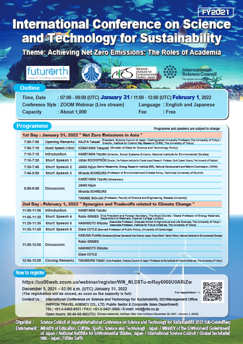International Conference on Science and Technology for Sustainability
