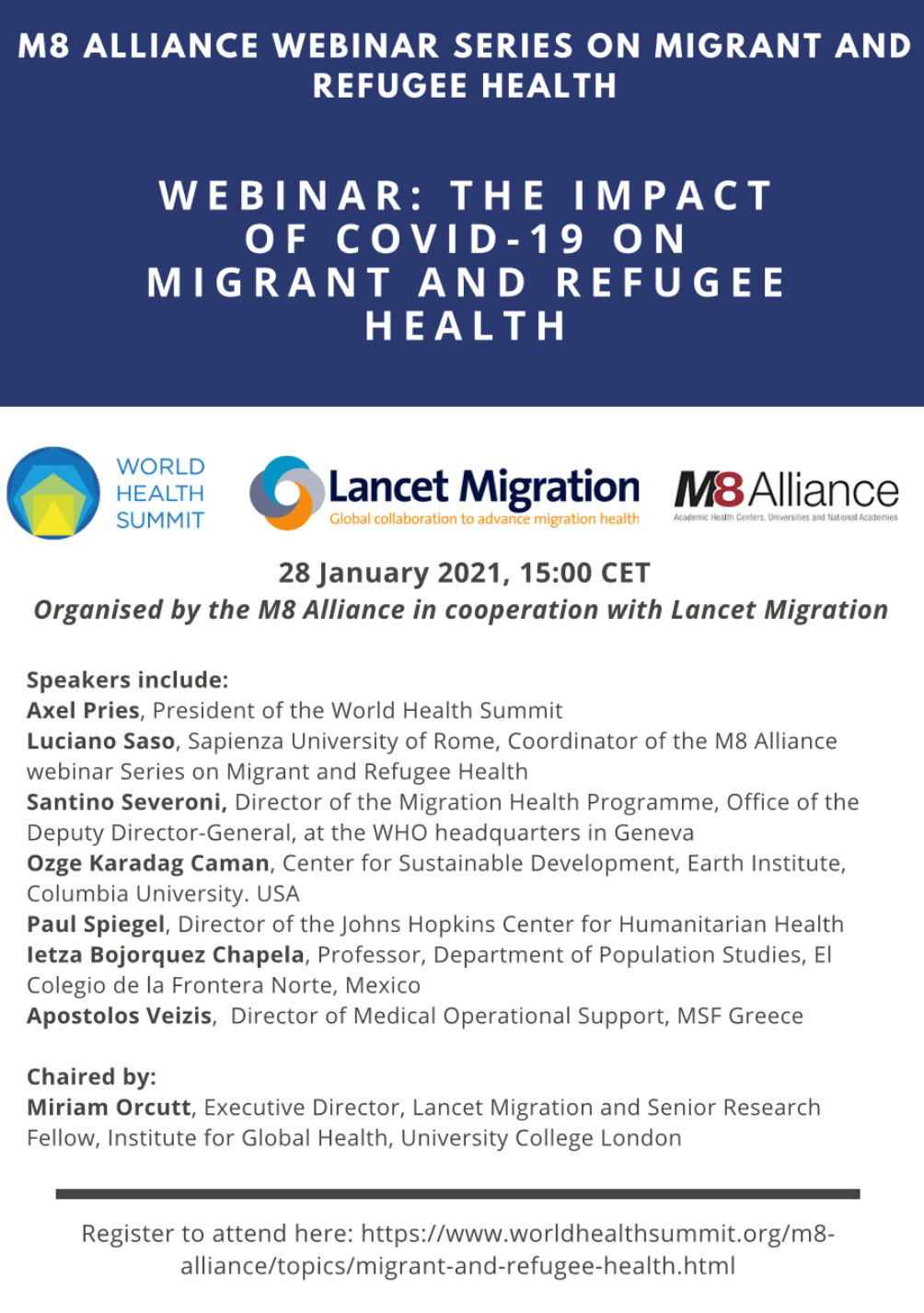 The Impact of COVID-19 on Migrant and Refugee Health webinar 