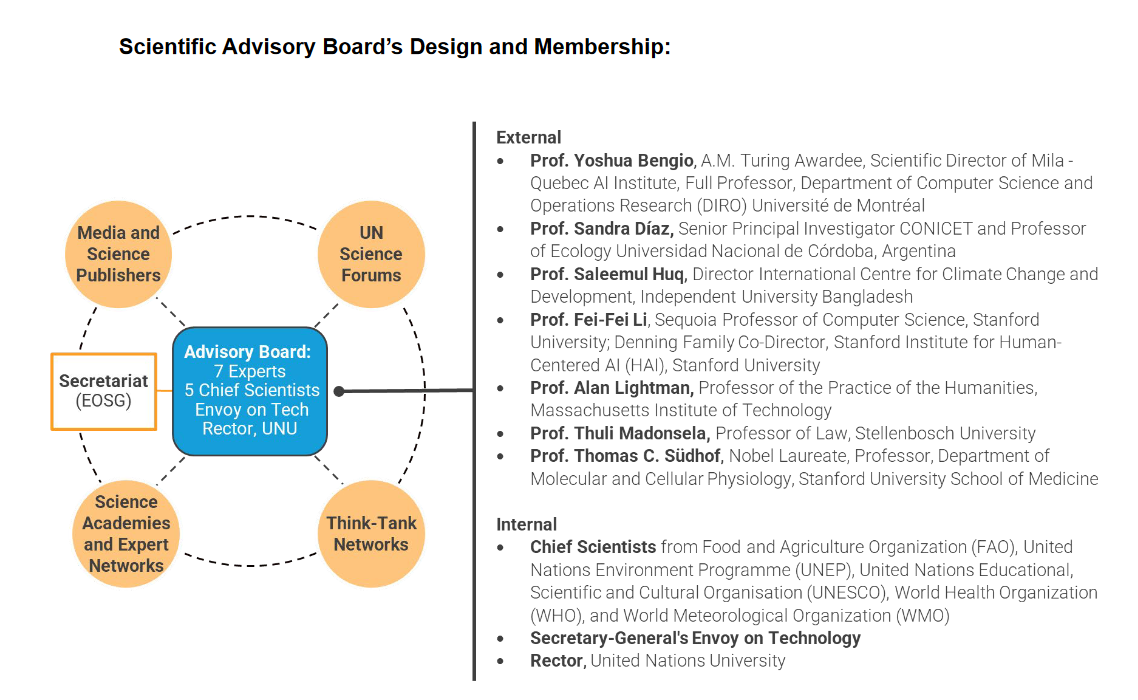 The UN Scientific Advisory Board, Credits: UN