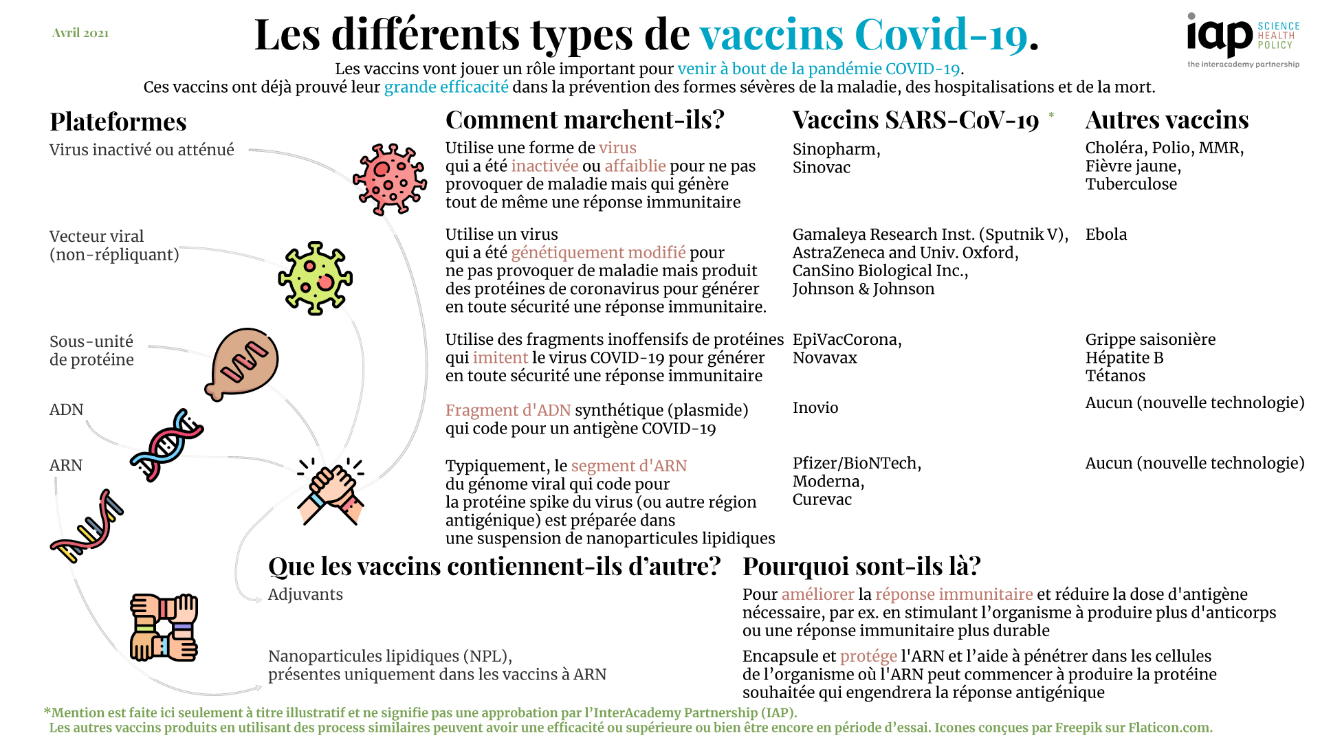 Les différents types de vaccins COVID-19