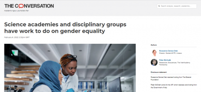 Science academies and disciplinary groups have work to do on gender equality