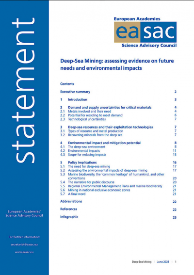 Deep-Sea Mining: assessing evidence on future needs and environmental ...