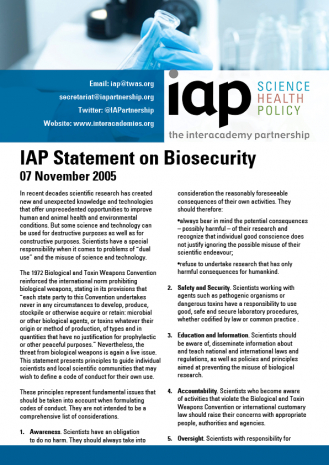 IAP Statement on Biosecurity Cover