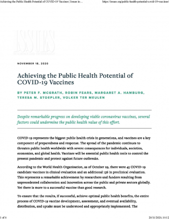 Achieving The Public Health Potential Of Covid 19 Vaccines Achieving The Public Health Potential Of Covid 19 Vaccines