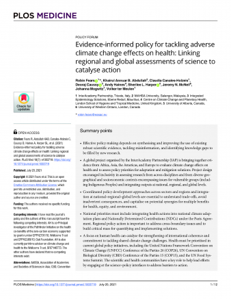 PLOS Medicine Climate Change and Health IAP article