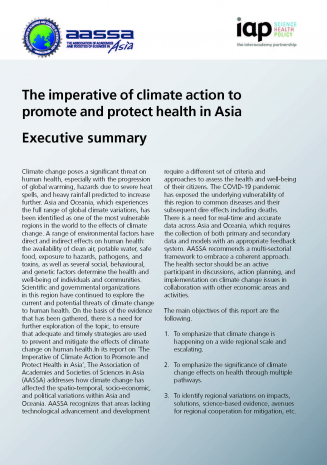 Cover of AASSA Report Summary on Climate Change and Health