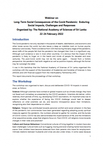 Long-Term Social Consequences of the Covid Pandemic: Enduring Social Impacts, Challenges and Responses
