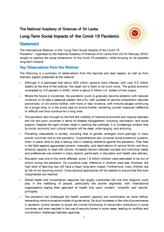 Long-Term Social Impacts of the Covid-19 Pandemic