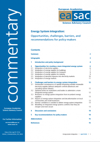 EASAC Commentary: Energy System Integration