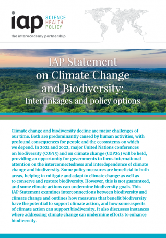 IAP Statement on Climate Change and Biodiversity: Interlinkages and policy options