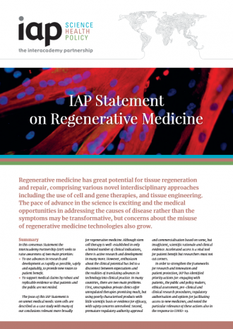 IAP Statement on Regenerative Medicine
