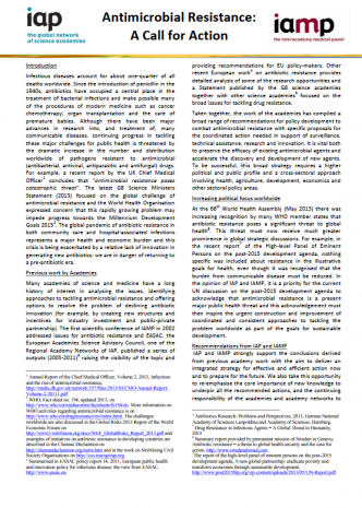 IAP/IAMP Statement on Antimicrobial Resistance: A Call for Action