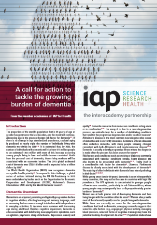 A call for action to tackle the growing burden of dementia