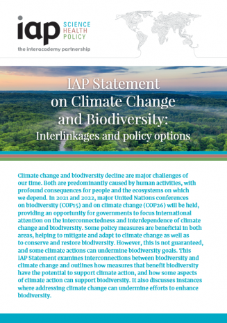 Climate Change and Biodiversity: Interlinkages and policy options