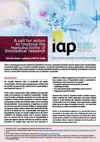 Improving the reproducibility of biomedical research: a call for action