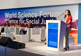 Shabana Khan speaking on CCH at WSF 2022