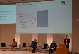 Rania Kosti (IAP Executive Director), Cristoph Markschies, Jeffrey L. Sturchio, Peter McGrath (IAP Coordinator)