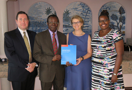 From left, IAC Executive Director Tom Arrison, ASADI Review Panel Chair Turner Isoun, Study Director Ruth Cooper and Study Coordinator Dorothy Ngila