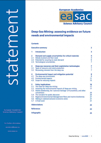 Deep-Sea Mining: assessing evidence on future needs and environmental impacts