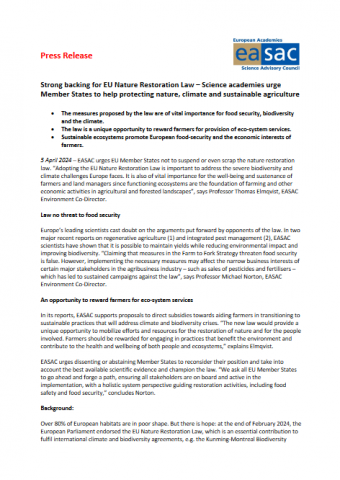 Strong backing for EU Nature Restoration Law 