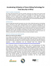 Accelerating Utilization of Gene Editing Technology for Food Security in Africa