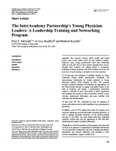 The InterAcademy Partnership's Young Physician Leaders: A Leadership Training and Networking Program