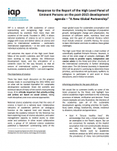 IAP Statement: Response to the Report of the High Level Panel of Eminent Persons on the post-2015 development agenda