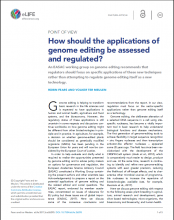 How should the applications of genome editing be assessed and regulated? - cover