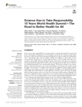 Science Has to Take Responsibility 10 Years World Health Summit_cover