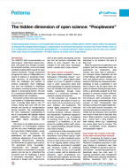Cover of 'The hidden dimension of open science: ‘‘Peopleware’’'